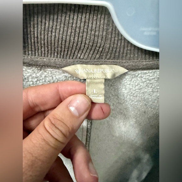 Banana Republic Taupe Zip-Up Sweater - Picture 4 of 4